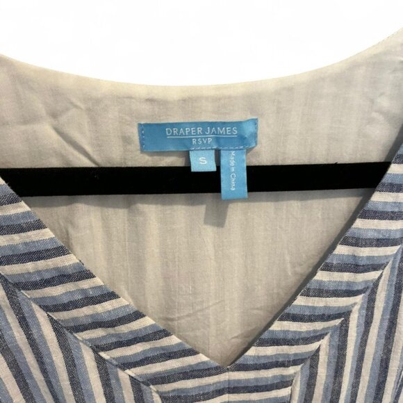 Draper James Womens Blue White Striped Linen Blend Dress Small - Picture 3 of 4